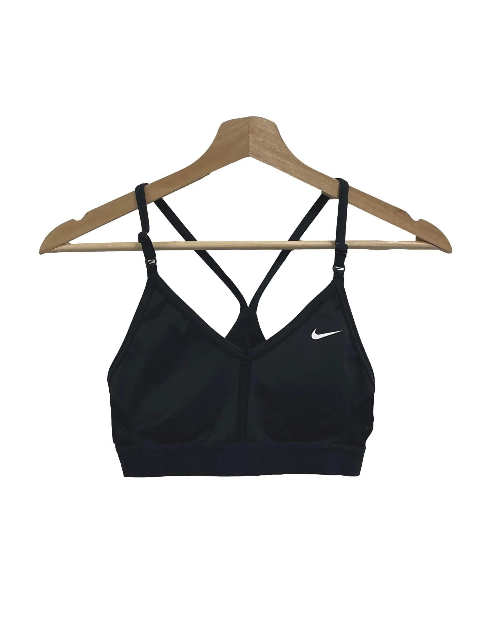 Black Side Logo V-Neck Bra
