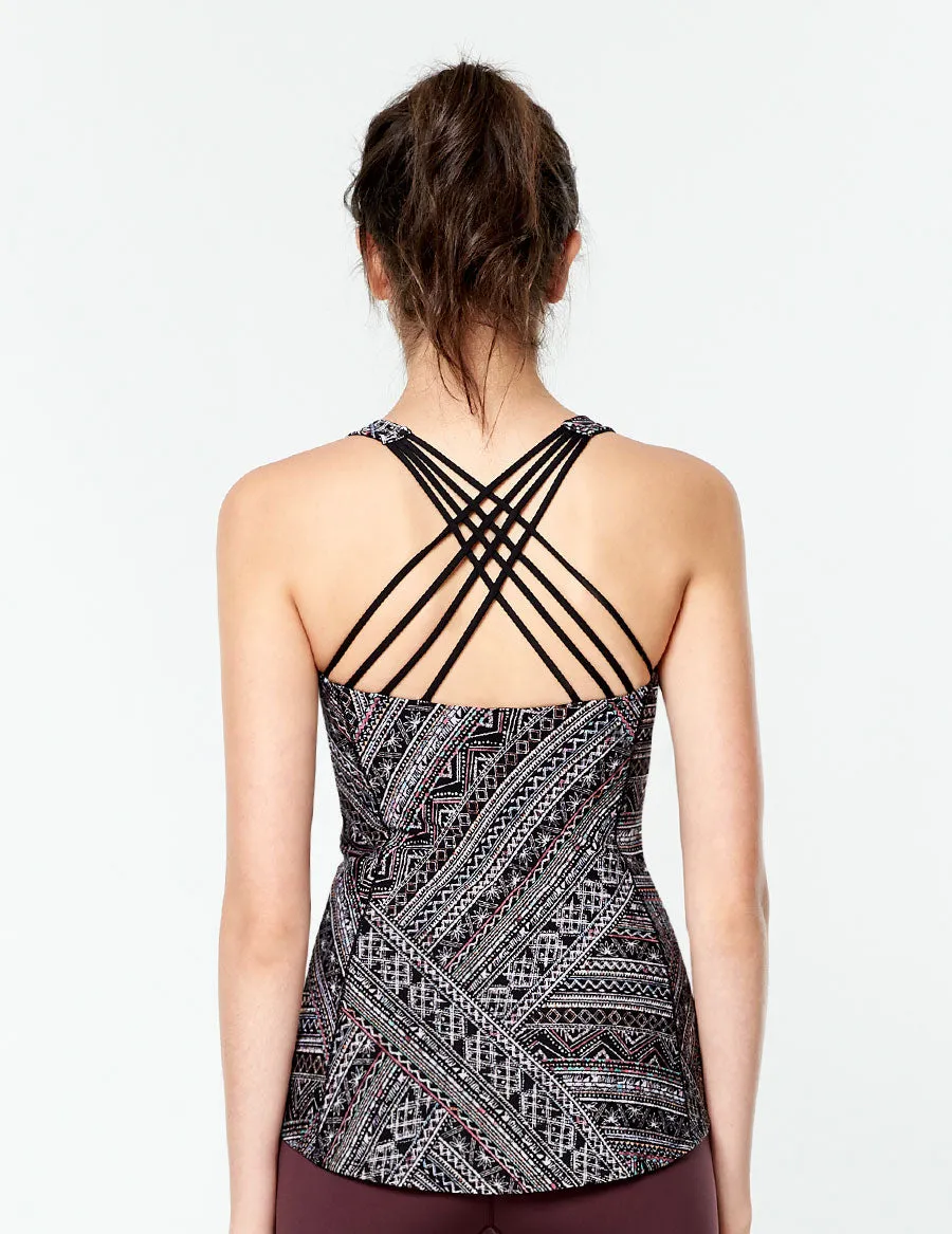 easyoga LESPIRO Stellate Tank - FC7 Geo Burgundy